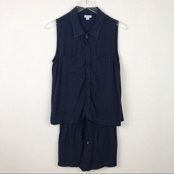 Splendid Blue Shorts Romper - Picture 2 of 6